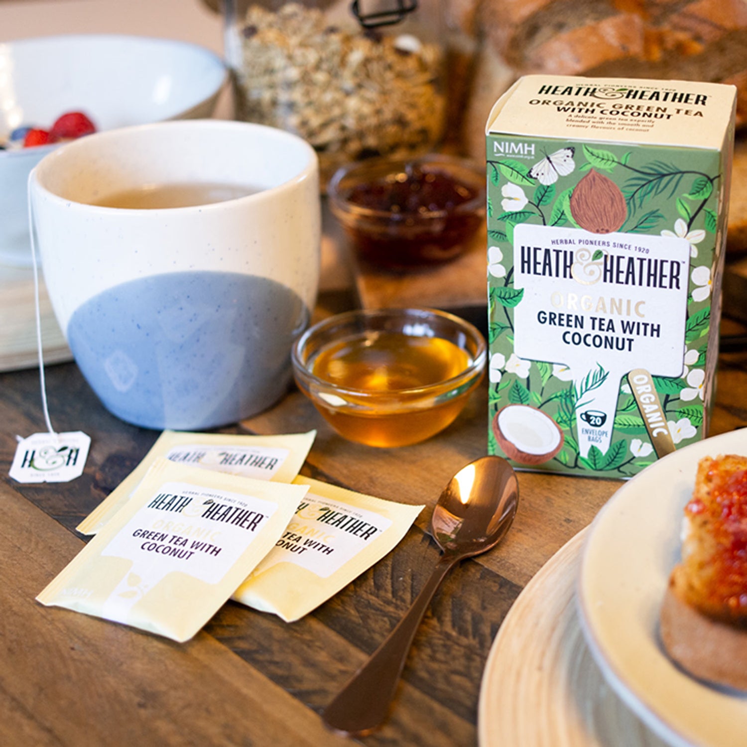 Heath Heather Organic Green Tea with Coconut 20 Tea Bags