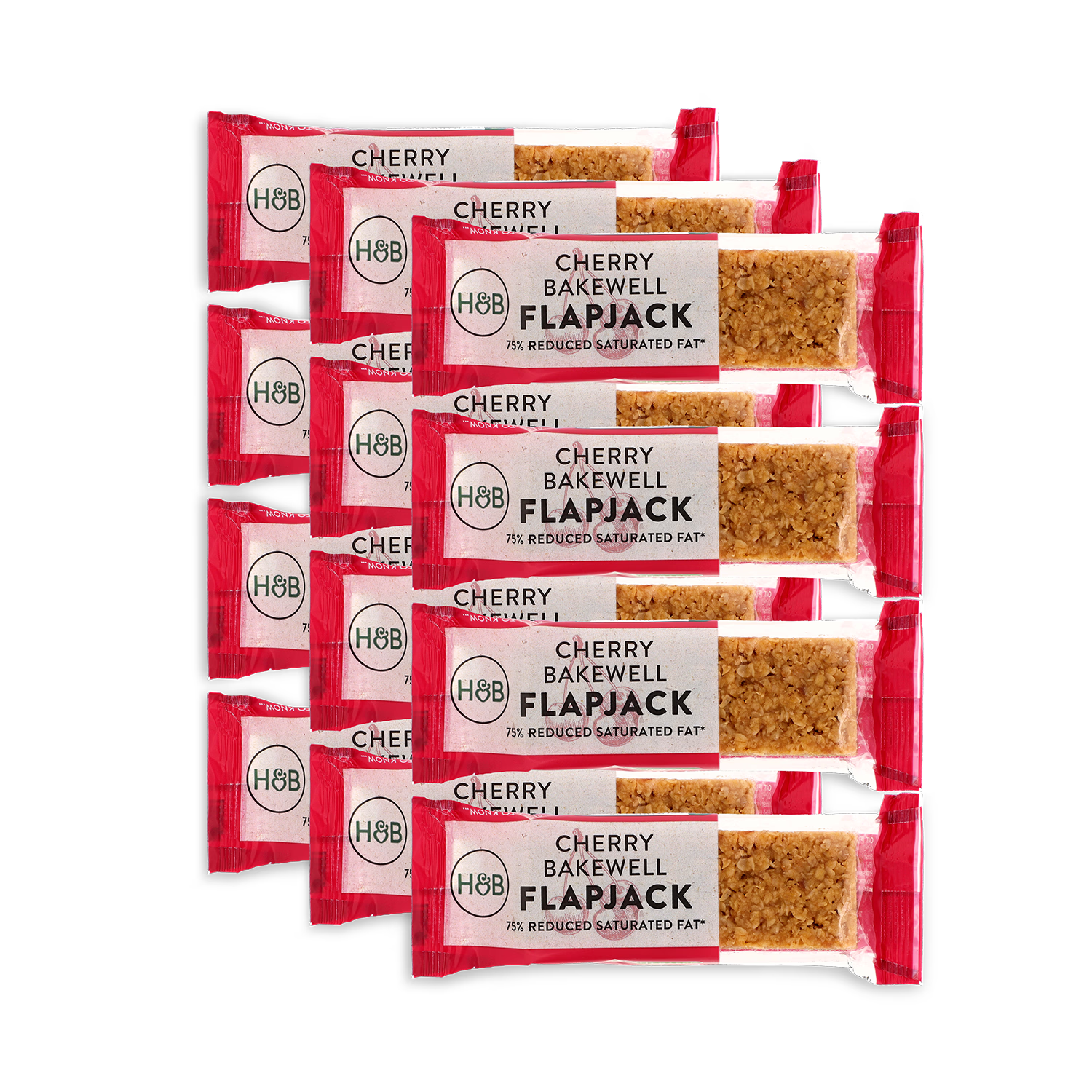 Cherry and Almond Flapjack with Whole-Grain Oats, 12 x 80g Bars