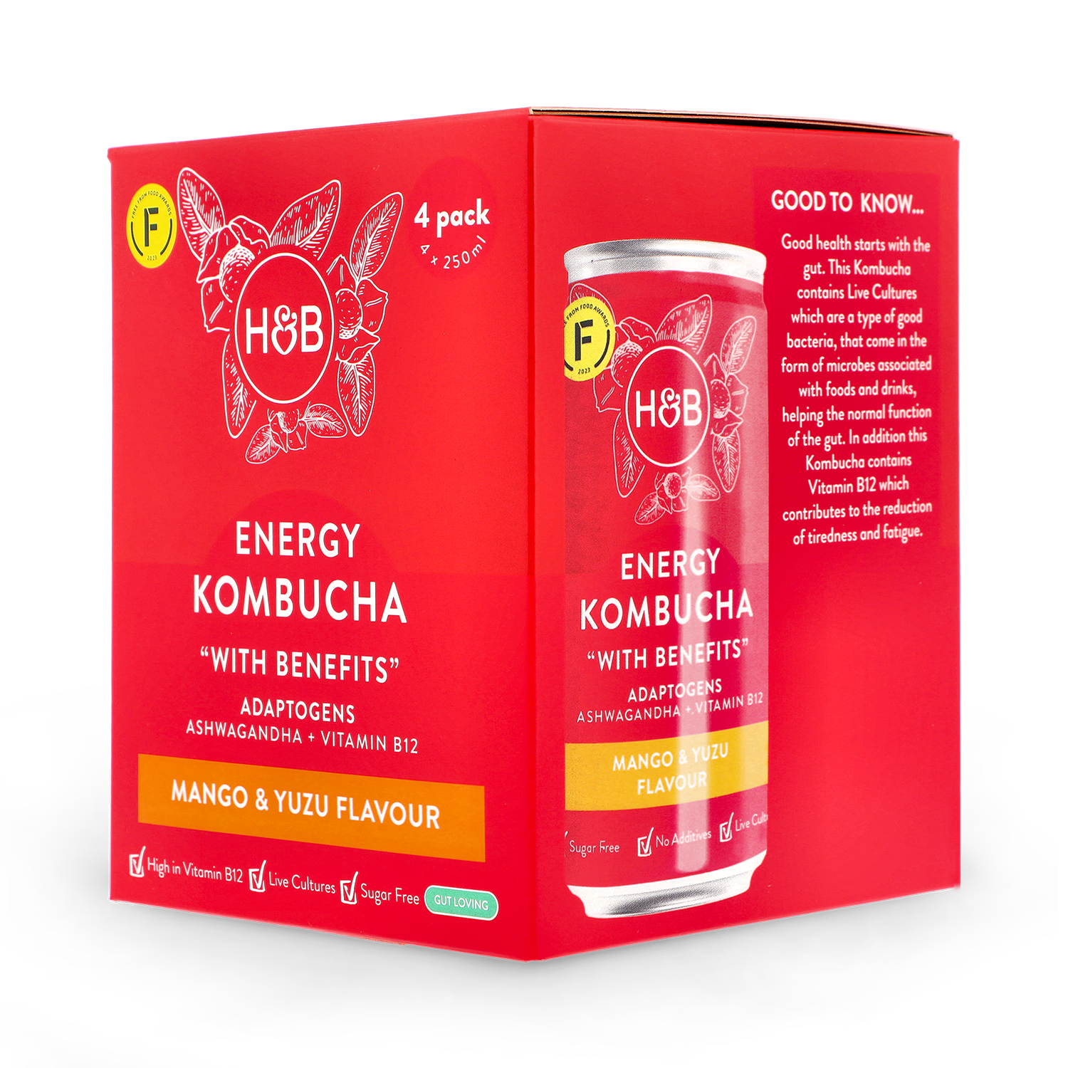 Holland Barrett Energy Kombucha 4x 250ml