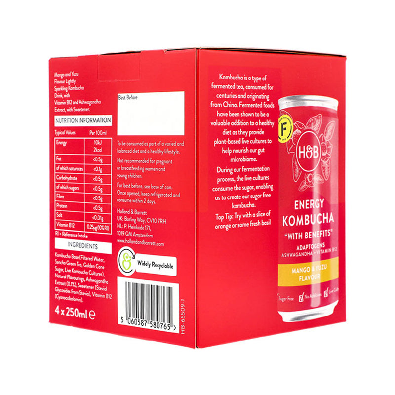 Holland Barrett Energy Kombucha 4x 250ml