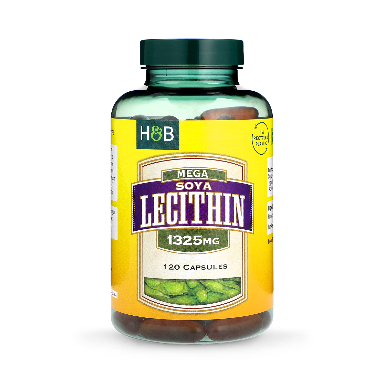 Holland Barrett Mega Soya Lecithin Fat Emulsifier 120 Capsules 1325mg