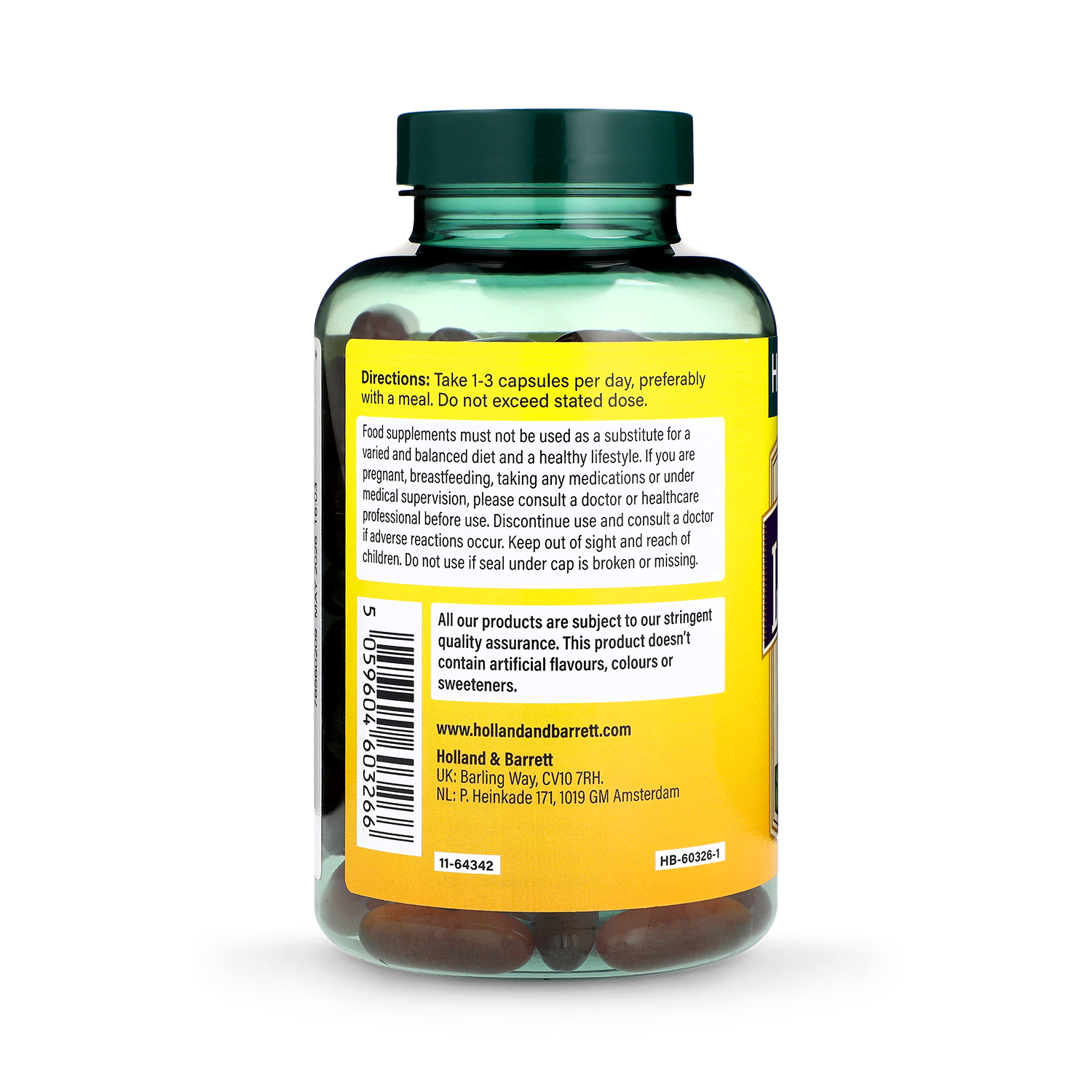 Holland Barrett Mega Soya Lecithin Fat Emulsifier 120 Capsules 1325mg