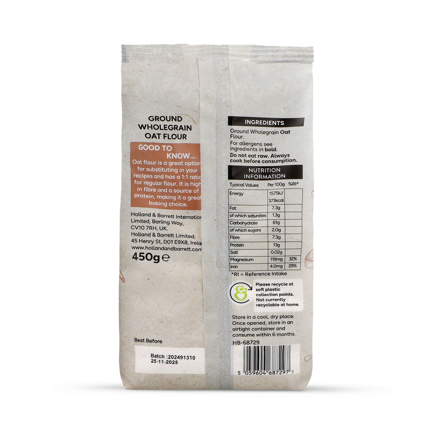 Holland Barrett Oat Flour 450g