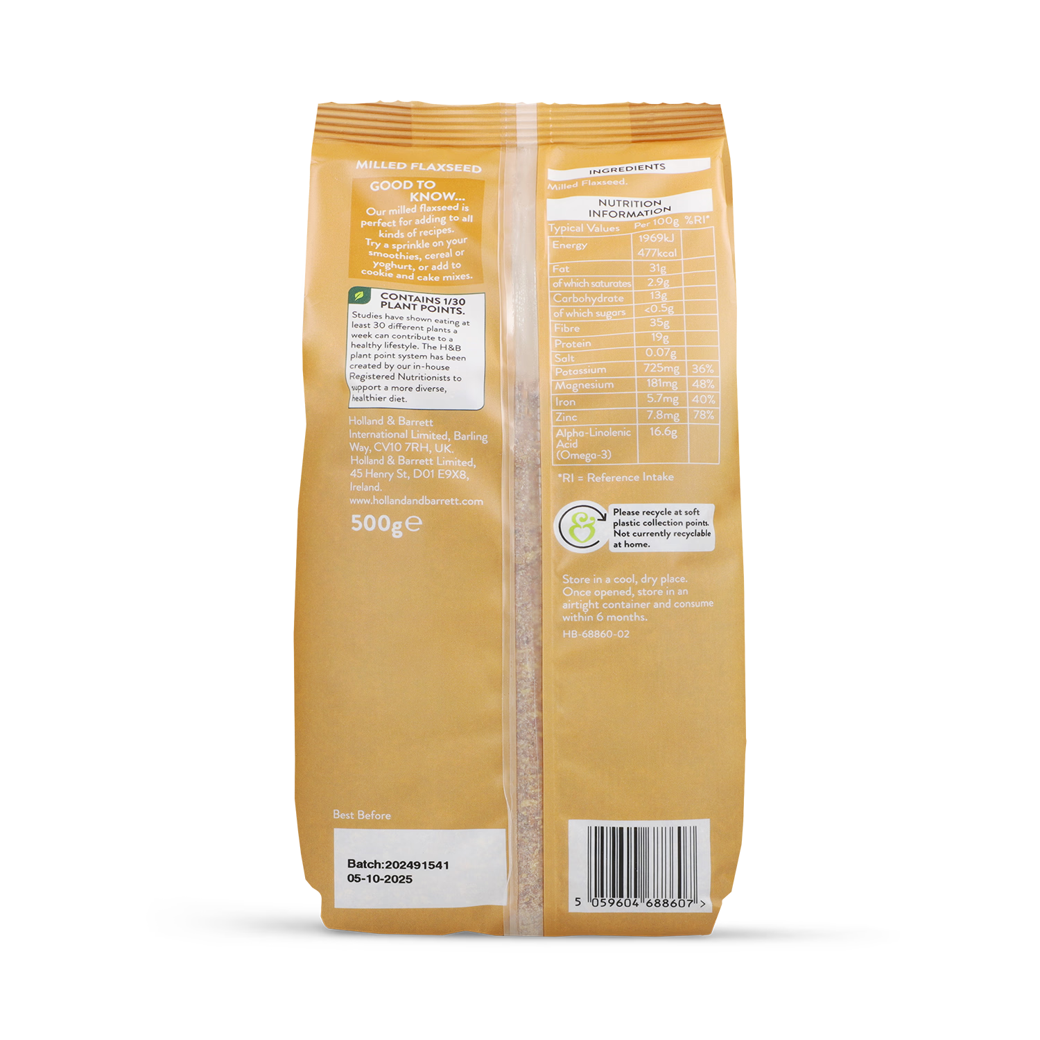 Holland Barrett Milled Flaxseed 500g