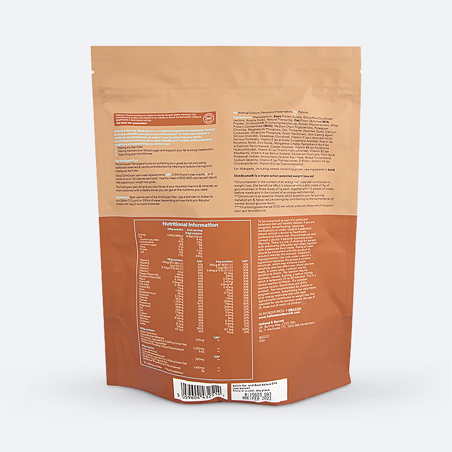 Holland Barrett SlimExpert Meal Replacement Shake Chocolate Flavour 540g
