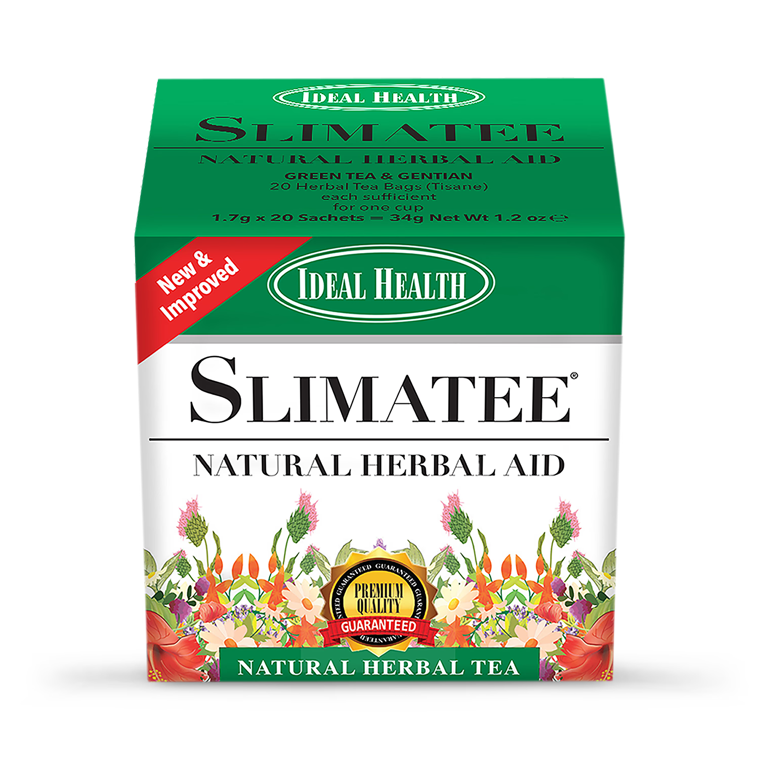Ideal Health Slimatee Green Tea Gentian 10 Tea Bags