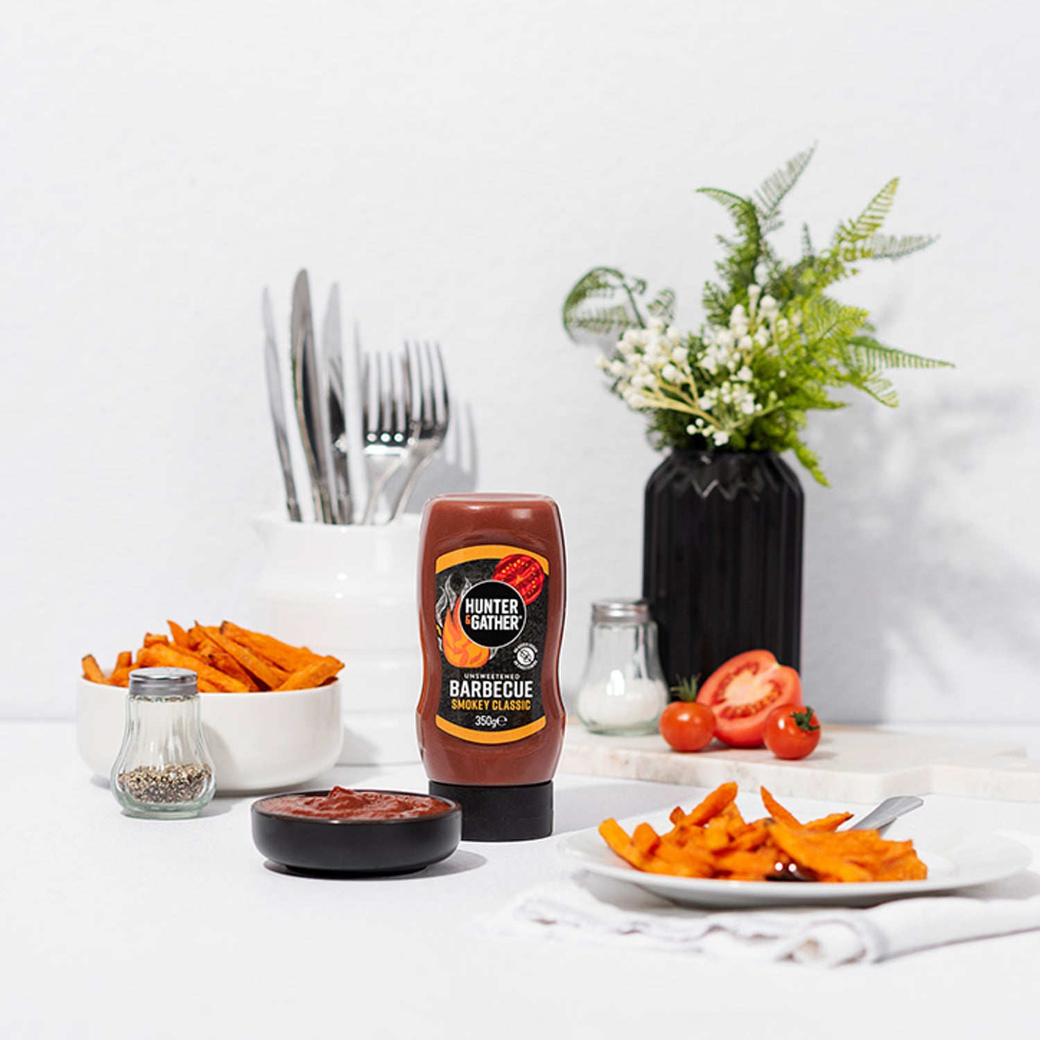 Hunter Gather Unsweetened BBQ Sauce Squeezy 350g