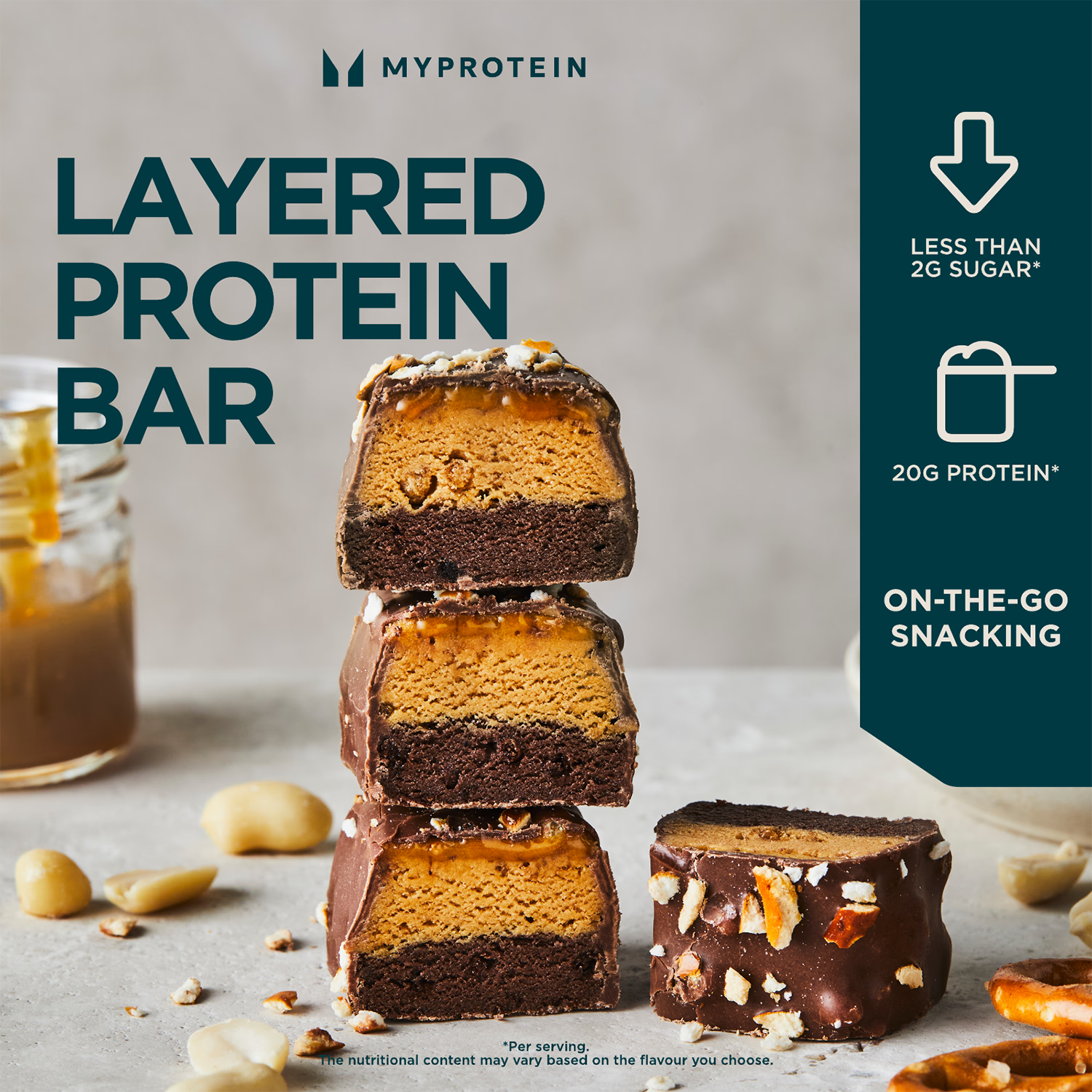 Myprotein Layered Protein Bar Peanut Pretzel 60g