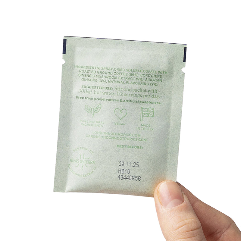 London Nootropics Mojo Adaptogenic Mushroom Coffee Cordyceps Ginseng 12x Sachets