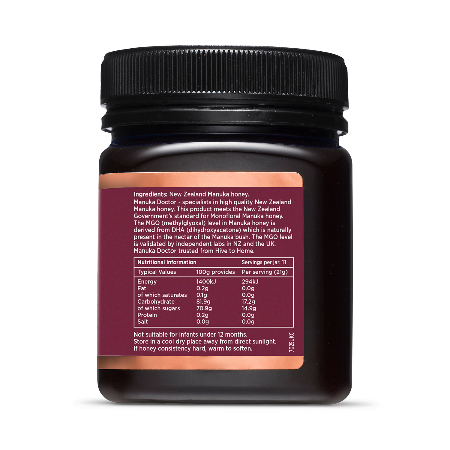 Manuka Doctor Premium Monofloral Manuka Honey MGO 1100 250g
