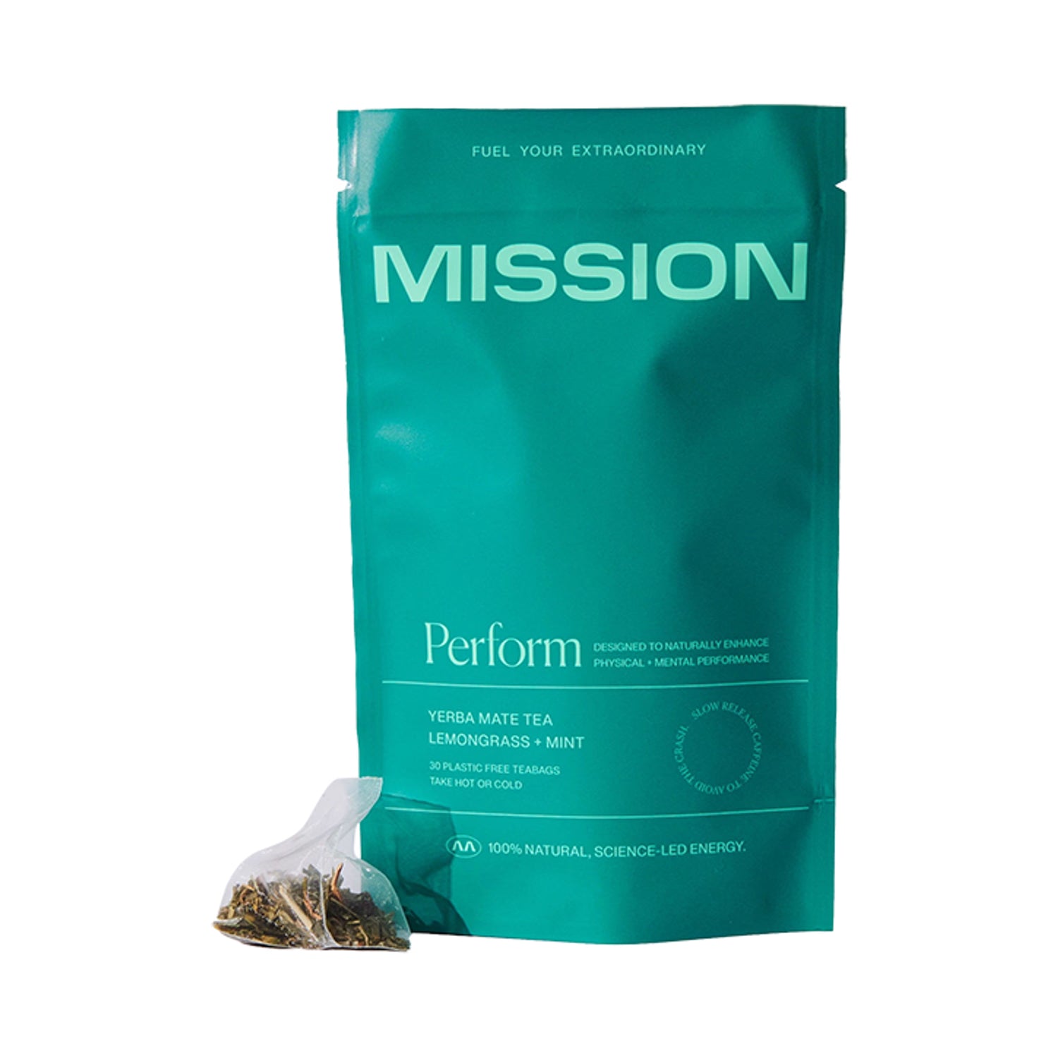 Mission Perform Yerba Mate Tea Lemongrass Mint 30 Tea Bags