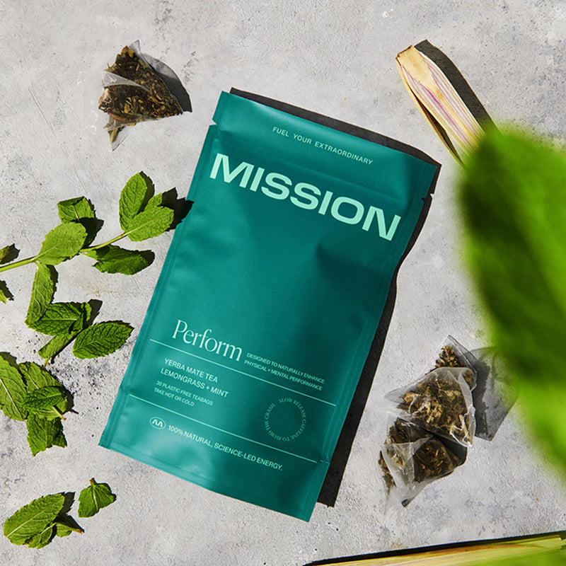 Mission Perform Yerba Mate Tea Lemongrass Mint 30 Tea Bags