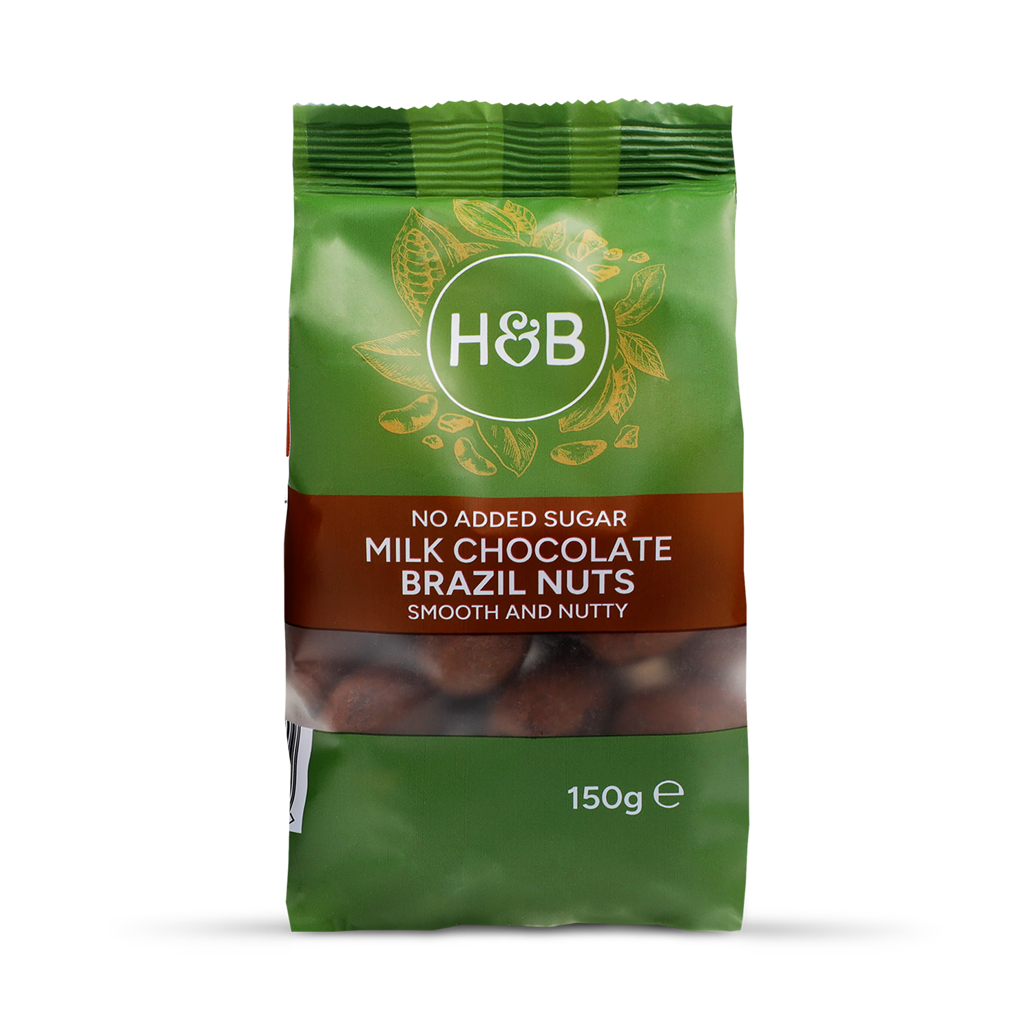 Holland Barrett No Added Sugar Milk Chocolate Brazil Nuts 150g