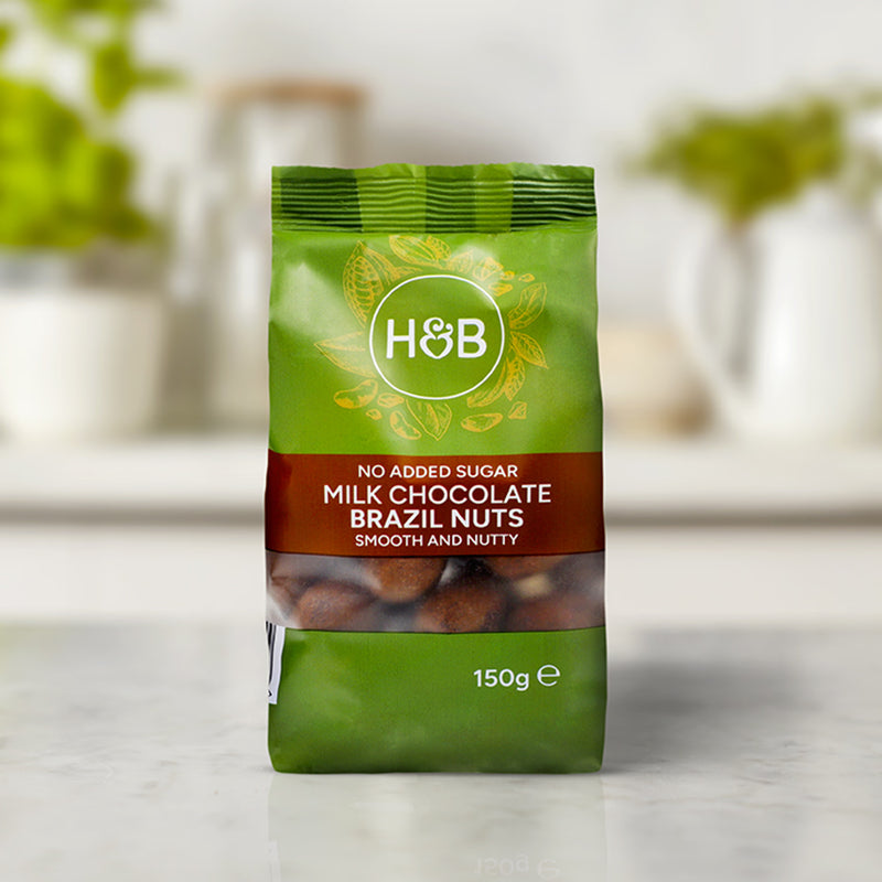 Holland Barrett No Added Sugar Milk Chocolate Brazil Nuts 150g