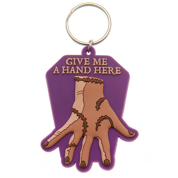 PVC Keyring with Wednesday Hand Design, 6cm x 5cm