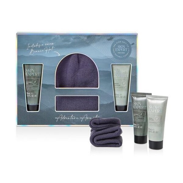 Gift Set with 100ml Shower Gel, 100ml Body Lotion, and Beanie Hat