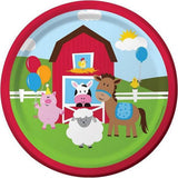 Farm Animals Disposable Paper Plates, Pack of 8