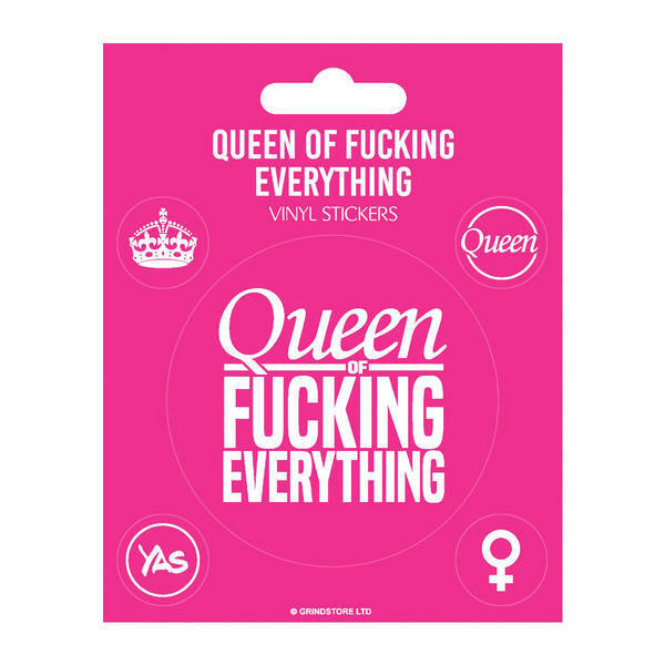 Vinyl Sticker Set with Crown and Text Design (Pack of 5)