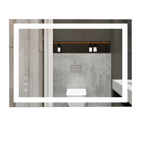 LED Bathroom Vanity Mirror with Anti-Fog Touch Controls, 140x70cm