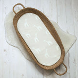 Oval Baby Changing Mat for Baskets with Nursery-Grade Foam and Waterproof PVC, 70x30x2cm