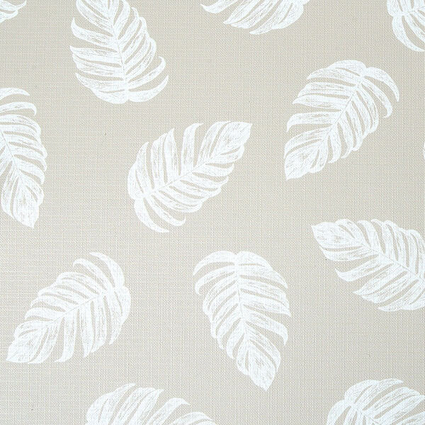 Oval Baby Changing Mat with Palm Bay Leaf Print in Greige