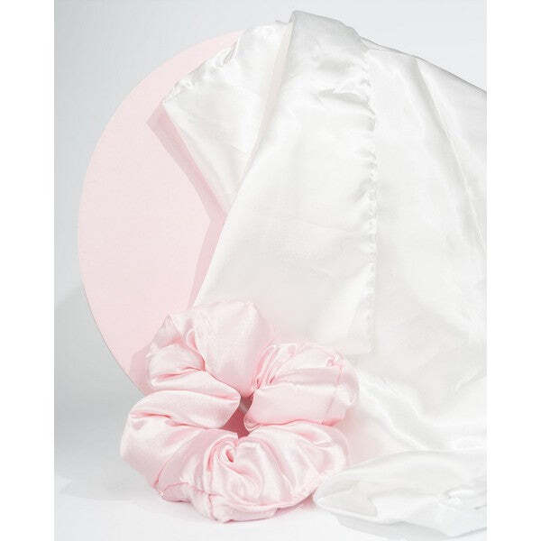 Satin Pillowcase and Cloud Scrunchie Hair Care Set