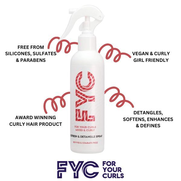 Moisturizing Leave-In Conditioner and Detangle Spray Bundle for Curly Hair, 3 x 250ml