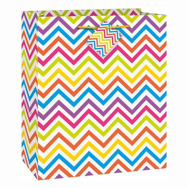 Chevron Design Party Gift Bag with Carry Handle