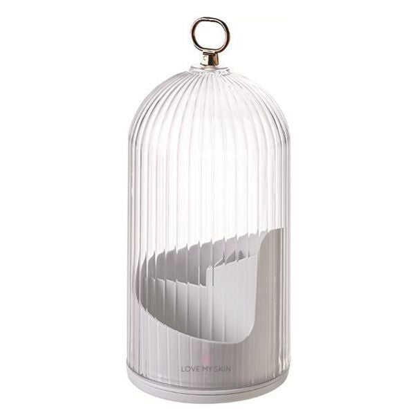 Rotating Cosmetic Brush Holder with Transparent Dust Cover