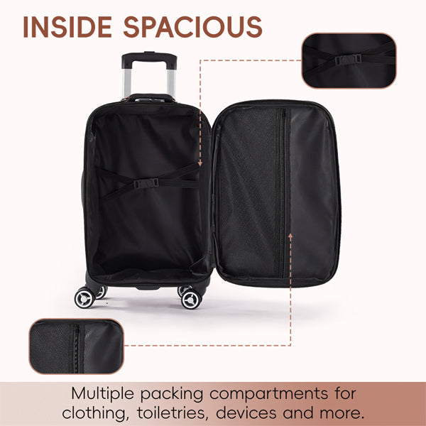 20-Inch Softshell Expandable Travel Suitcase with Combination Lock