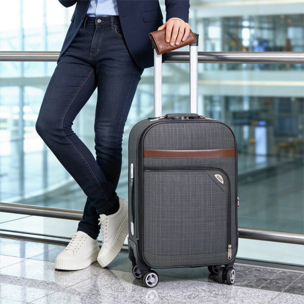 20-Inch Softshell Expandable Travel Suitcase with Combination Lock