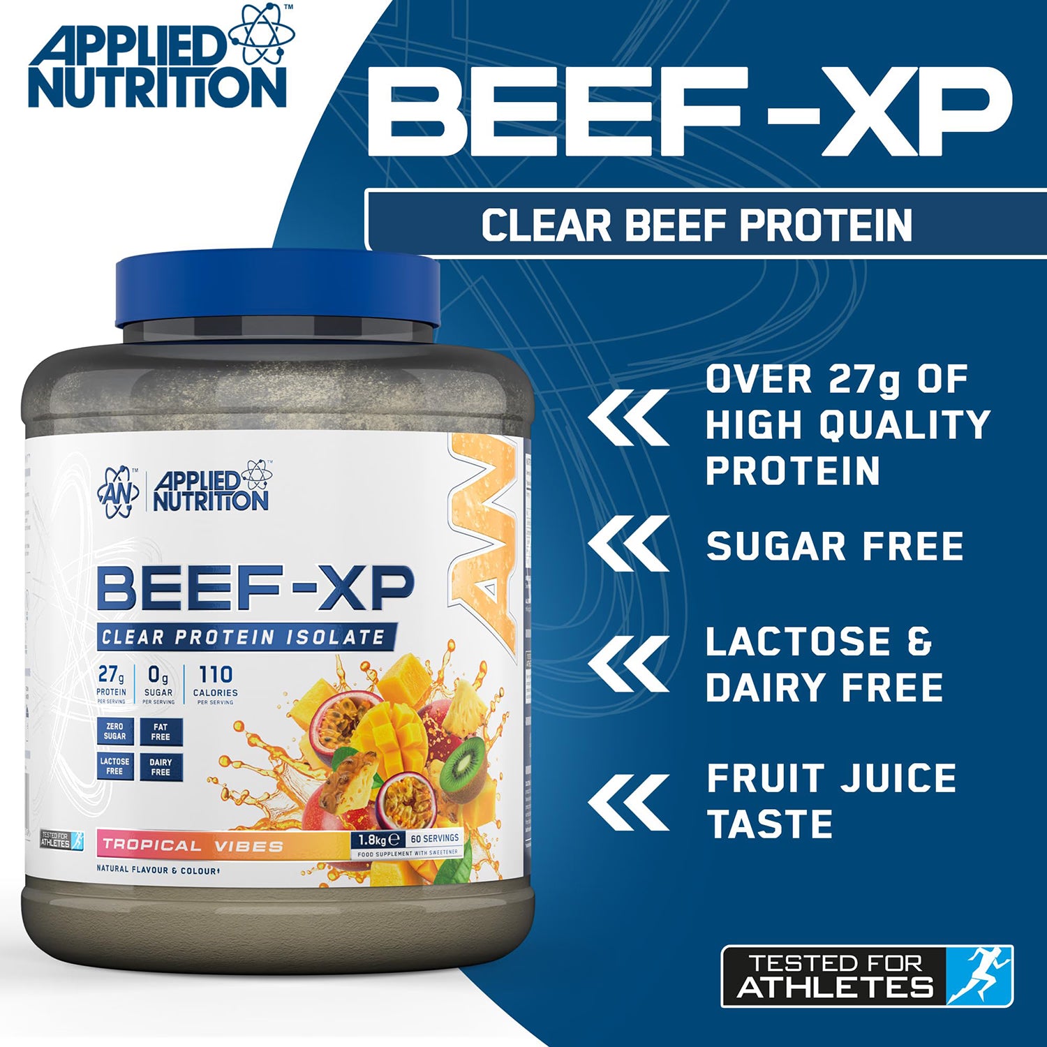Dairy-Free Beef Protein Isolate Powder Tropical Vibes 1.8KG