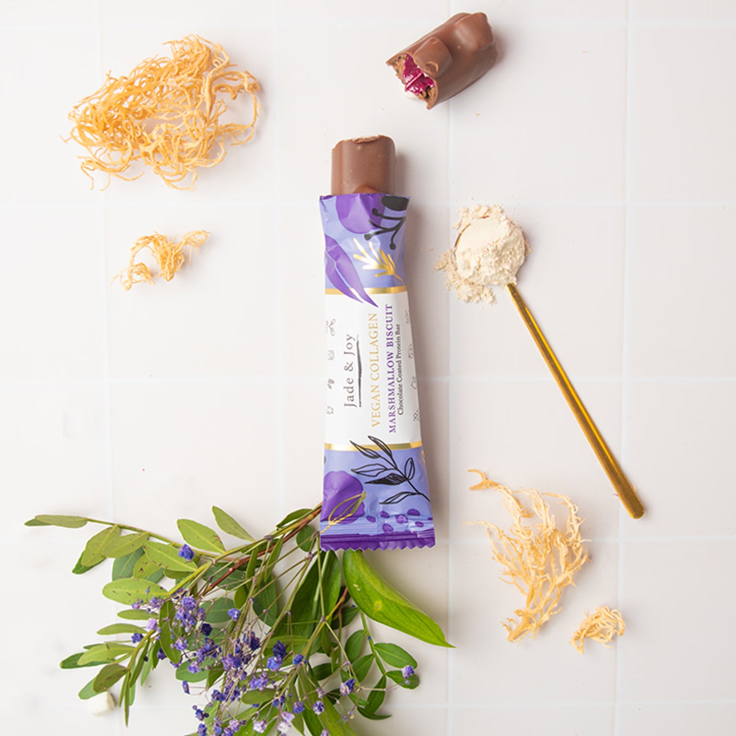 Vegan Collagen Protein Bar with Marshmallow Biscuit 50g
