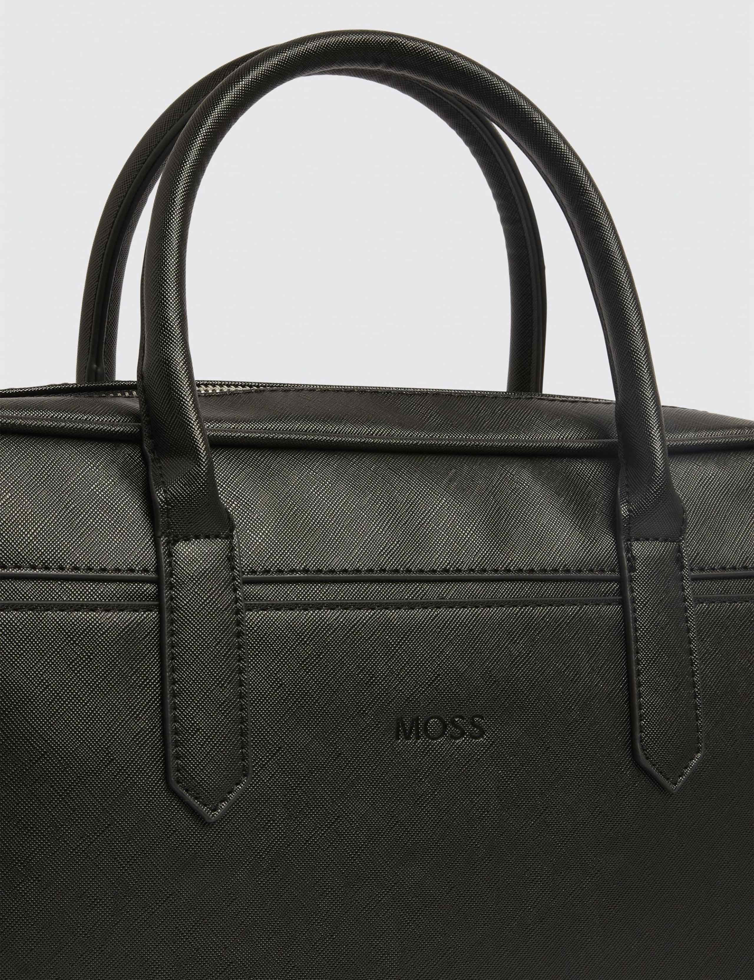 Moss Saffiano briefcase faux leather 86x253mm, imported from the UK