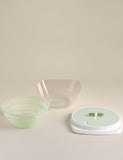 Salad spinner with one-handed sliding design, imported from the UK