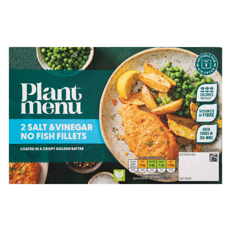 Vegan no fish fillets in salt and vinegar batter - British product