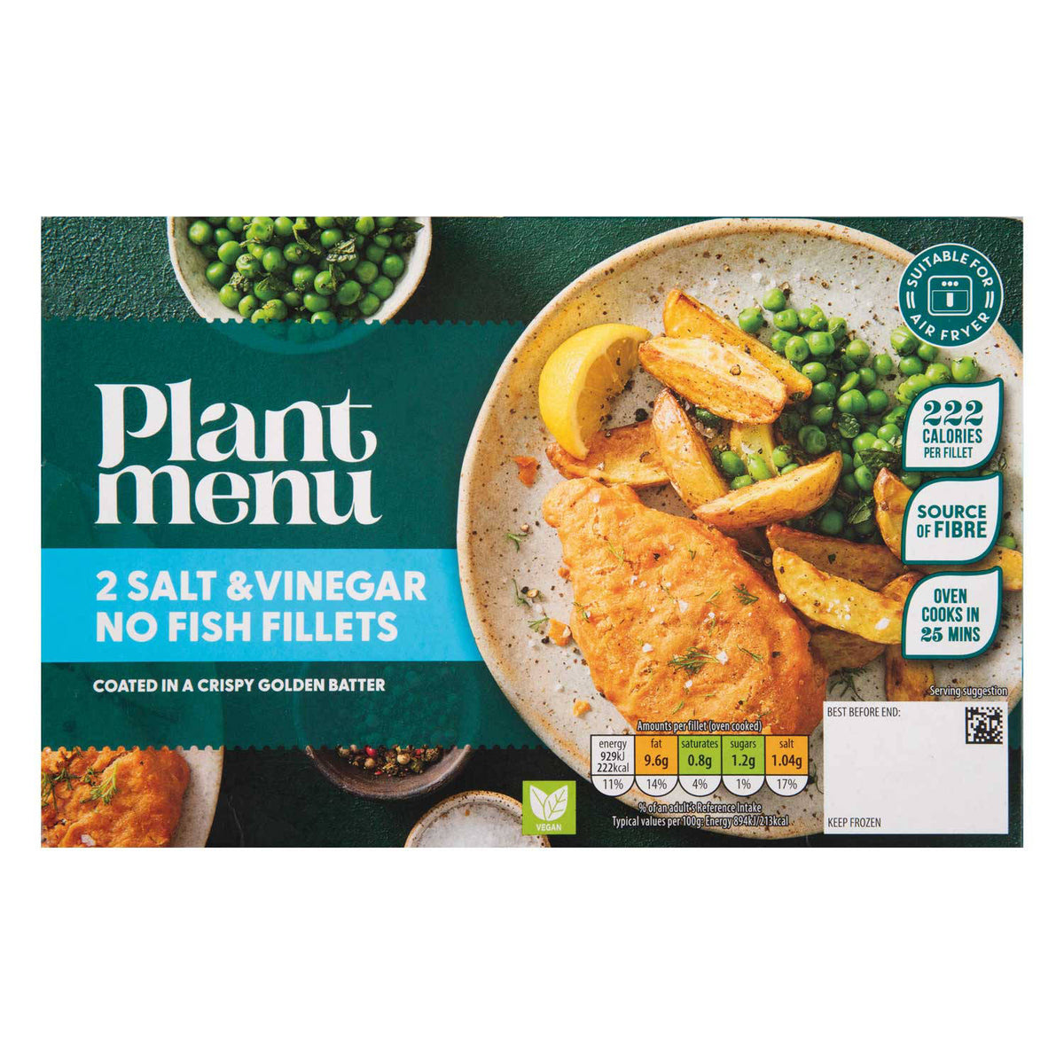 Vegan no fish fillets in salt and vinegar batter - British product