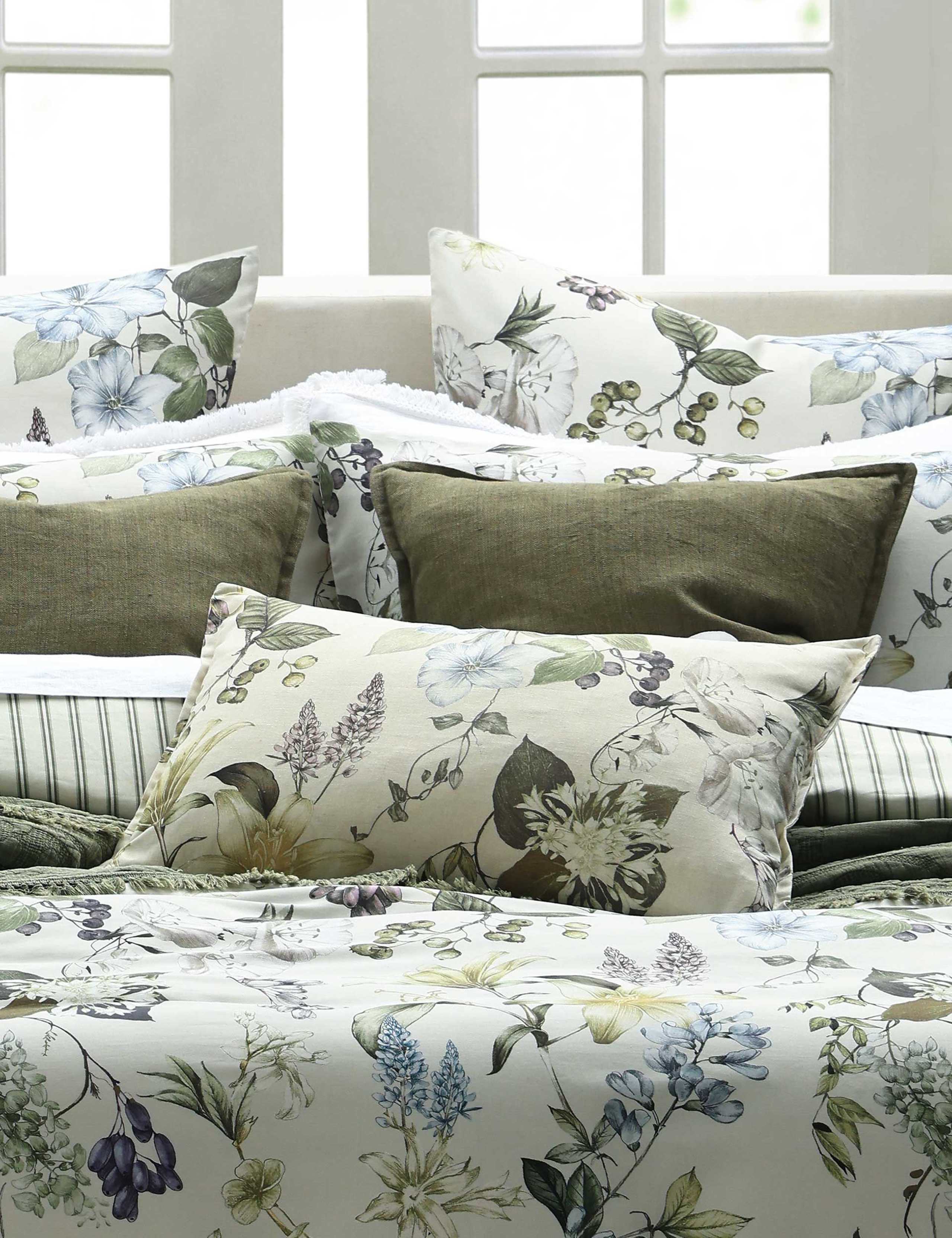 MM Linen Sanctuary bolster cushion 60x40cm (British brand)