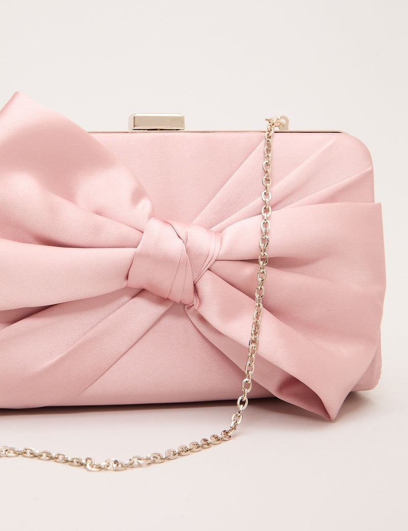 Phase Eight satin bow chain strap clutch bag, UK version