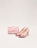 Phase Eight satin bow chain strap clutch bag, UK version