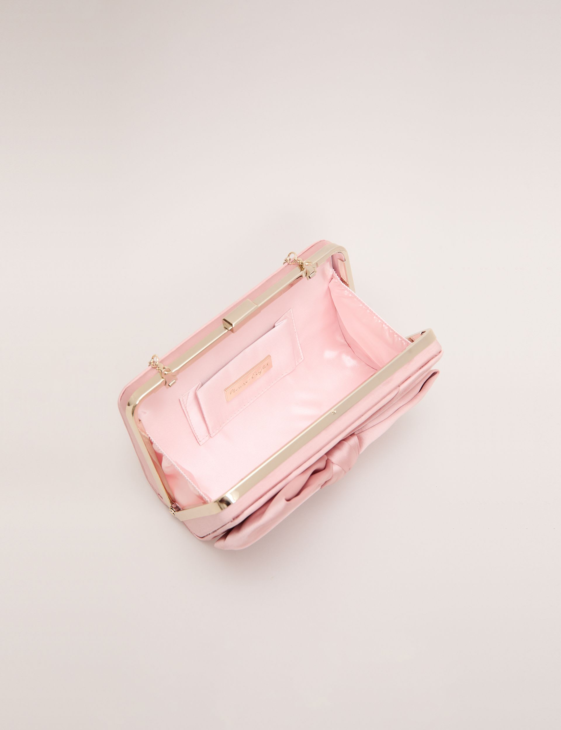 Phase Eight satin bow chain strap clutch bag, UK version