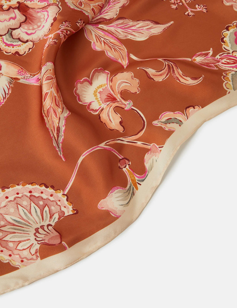 Accessorize satin square scarf floral print, imported from the UK