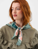 Accessorize satin square scarf with palm print, imported from the UK