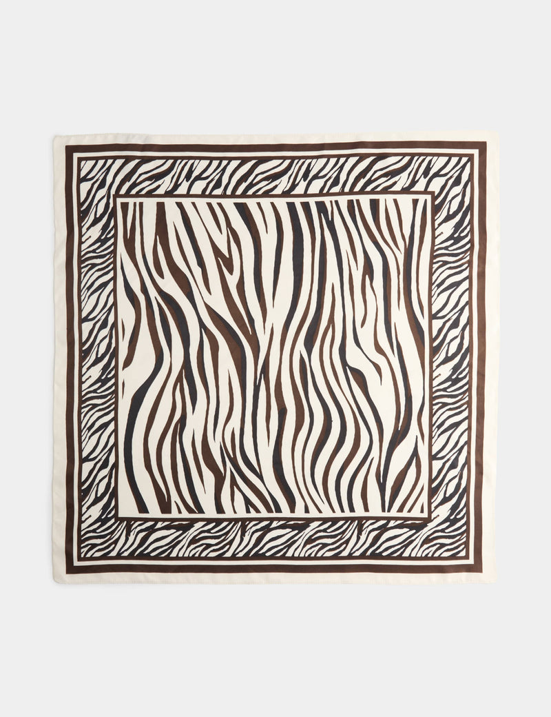 M&S satin printed scarf animal print 70cm, imported from the UK