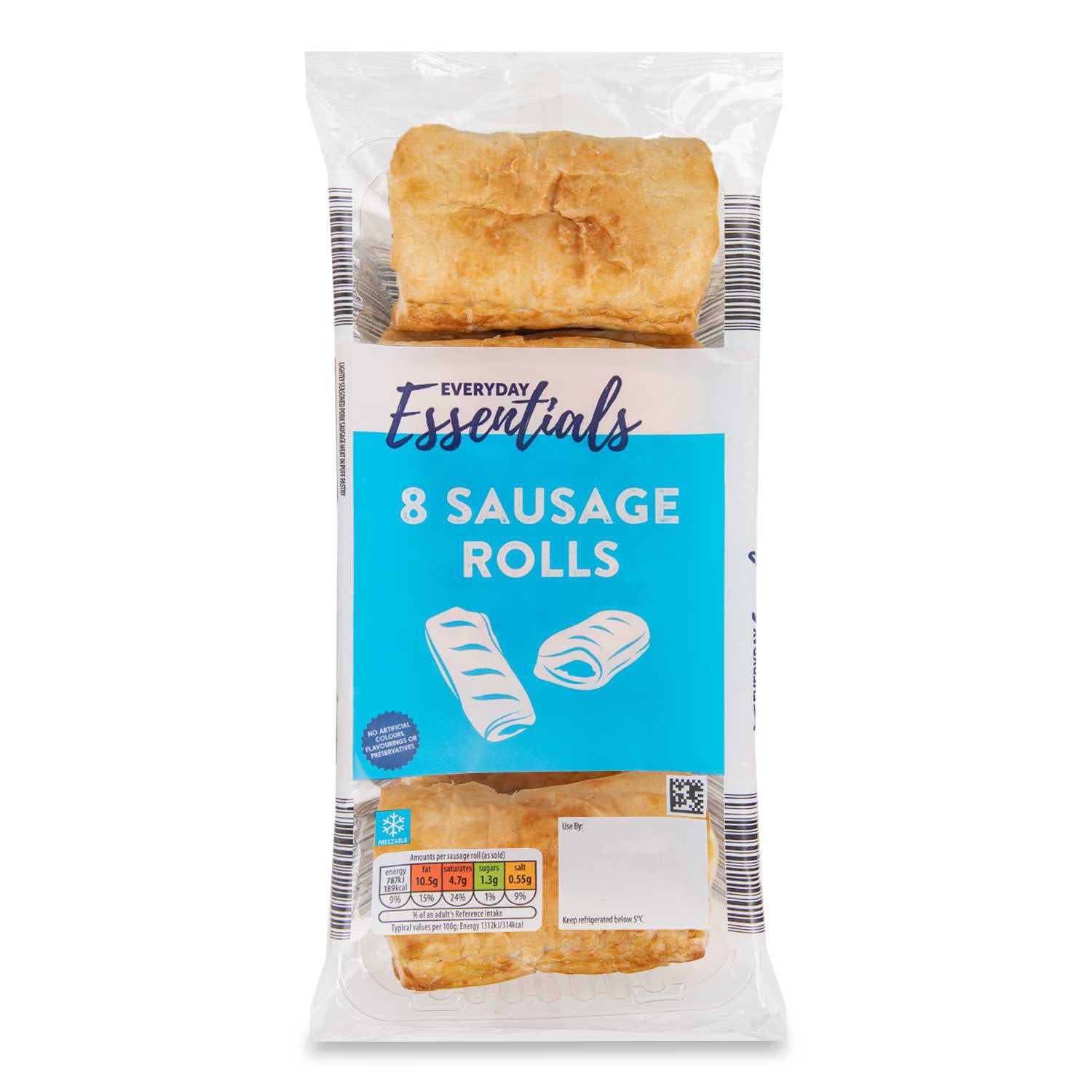 Sausage rolls 8 pack chilled pastry snack (British brand)