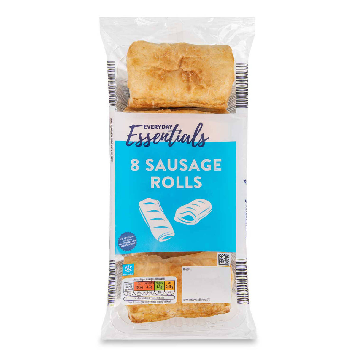 Sausage rolls 8 pack chilled pastry snack (British brand)