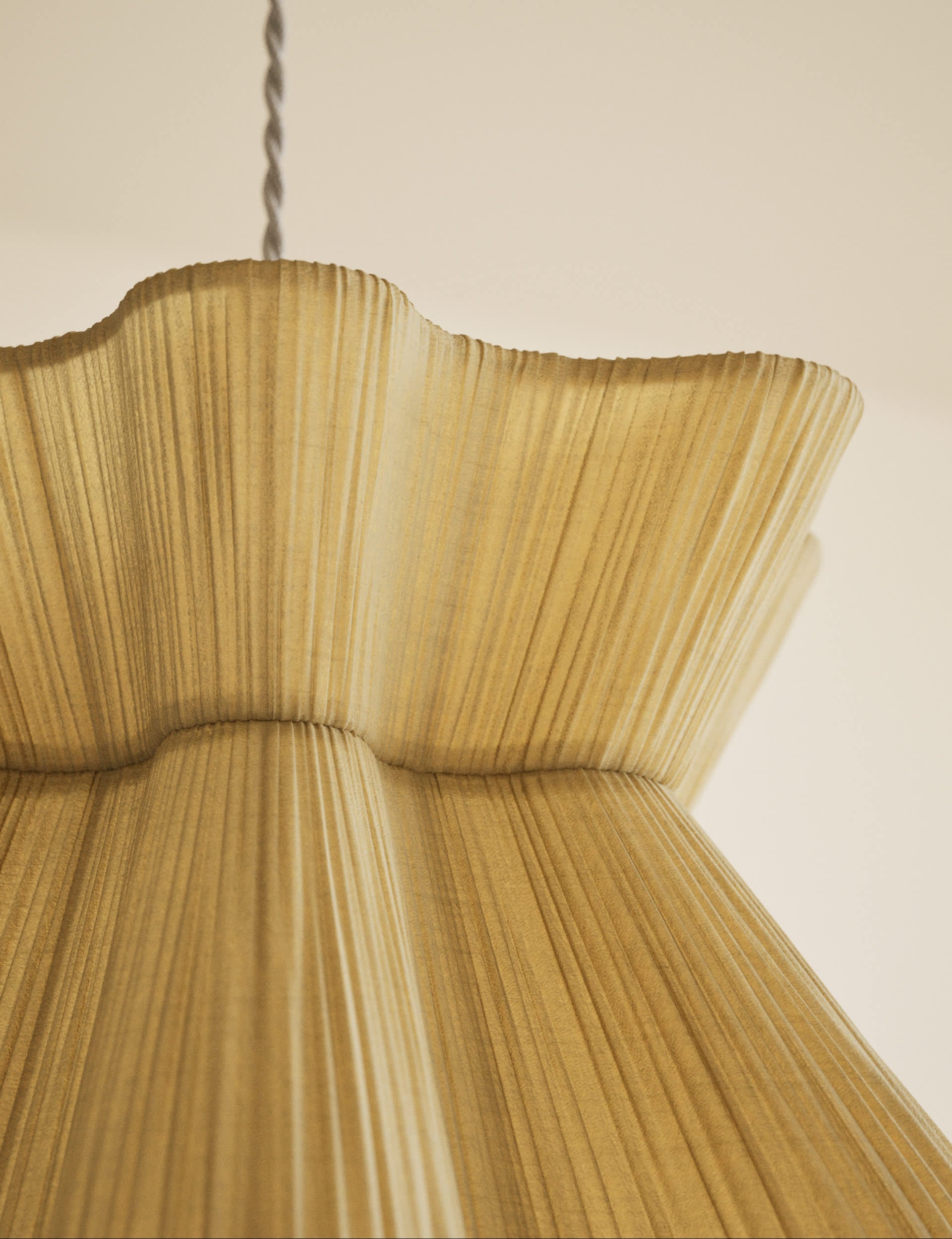 Scallop pleated fabric ceiling lamp shade, imported from the UK