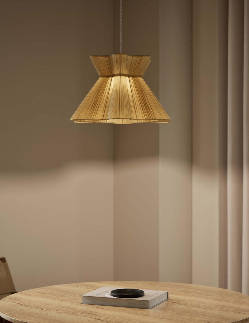 Scallop pleated fabric ceiling lamp shade, imported from the UK
