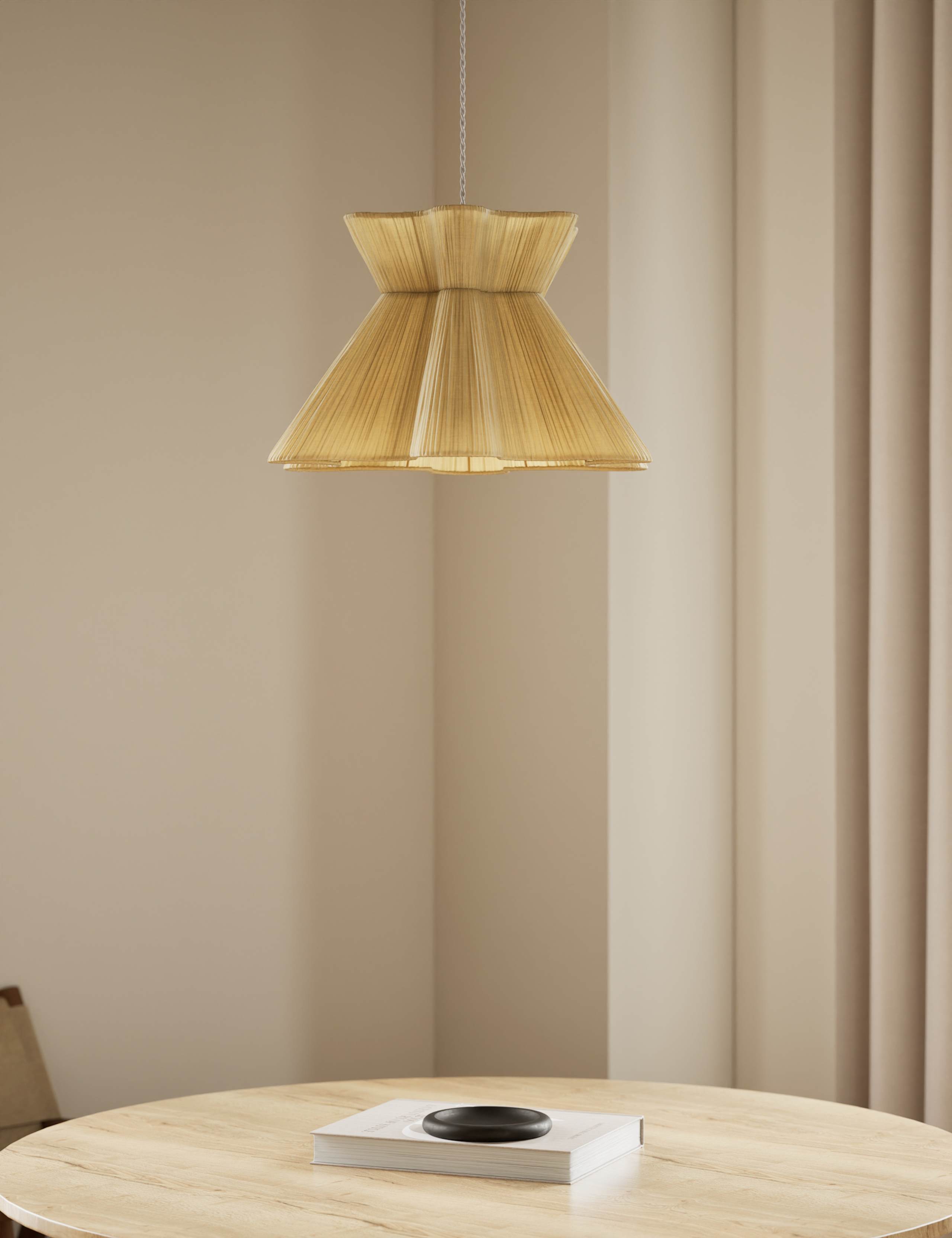 Scallop pleated fabric ceiling lamp shade, imported from the UK