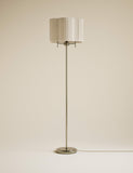 Scallop pleated shade brass base floor lamp (British brand)